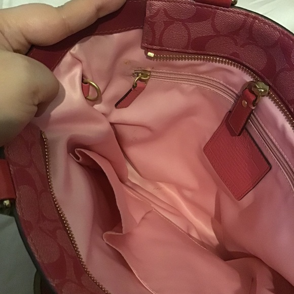 Coach heritage stripe set - purse, makeup bag and mini skinny - Picture 10 of 10